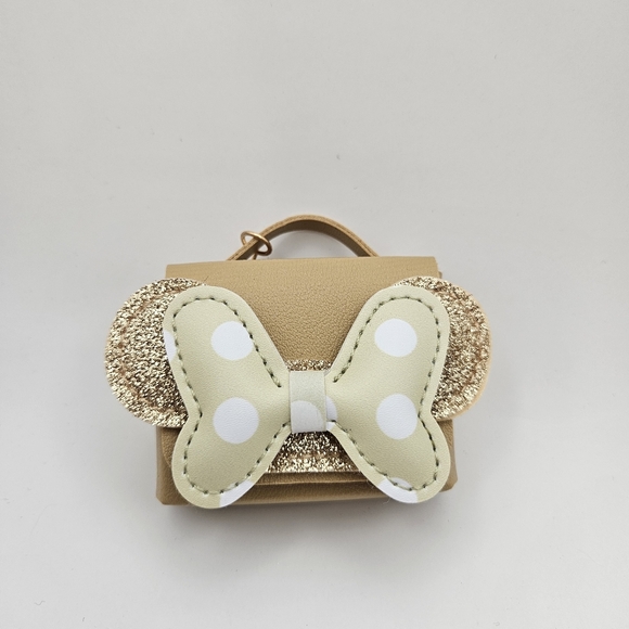 Handbags - Mini Mouse Tan and Gold Bow Keychain